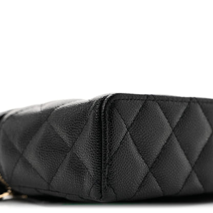 Chanel Caviar Quilted Top Handle Slim Vanity With Chain Black 9 of 11