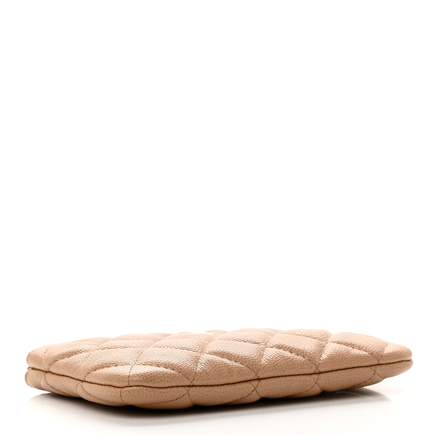 Caviar Quilted Small Cosmetic Case Beige