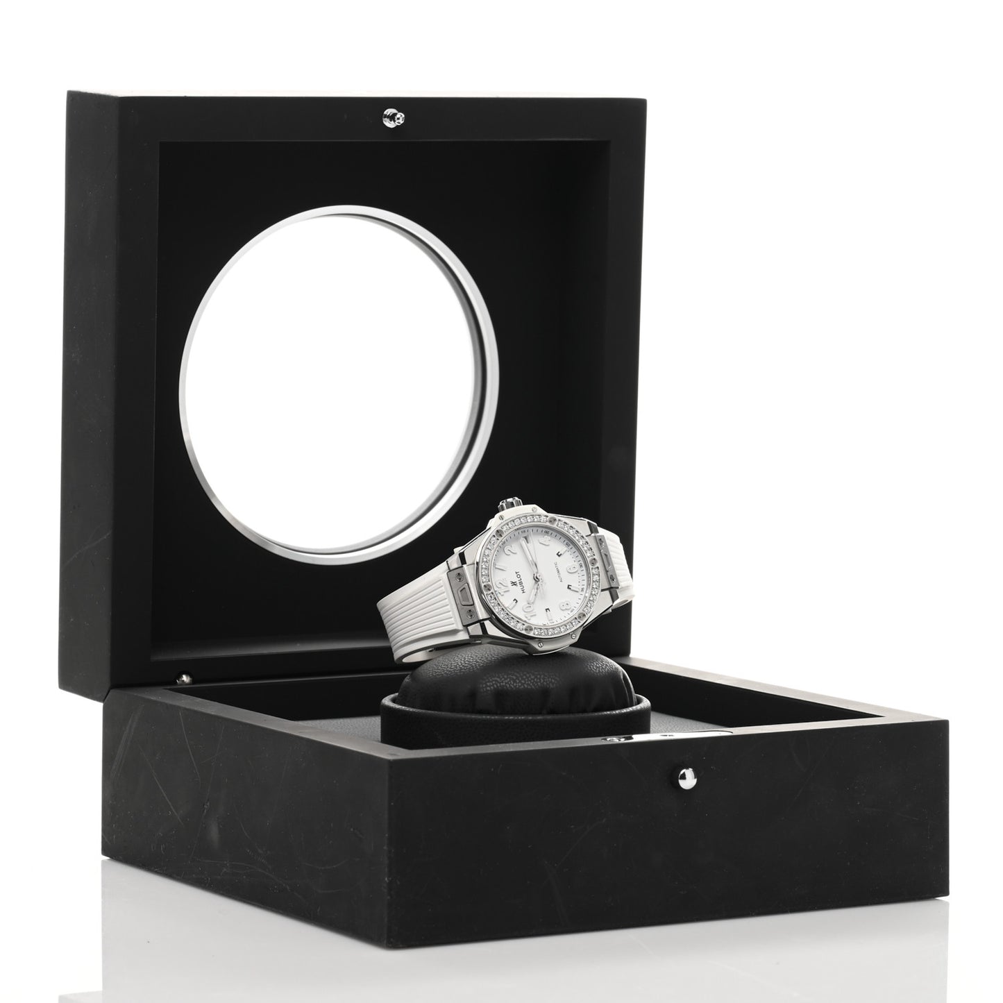 Stainless Steel Rubber Diamond Bezel 39mm Big Bang Automatic Watch White 465.SE.2010.RW.1204