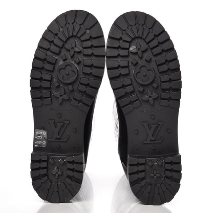 Louis Vuitton Rubber Embossed Monogram Splash Rain Boots 37 Black 5 of 11