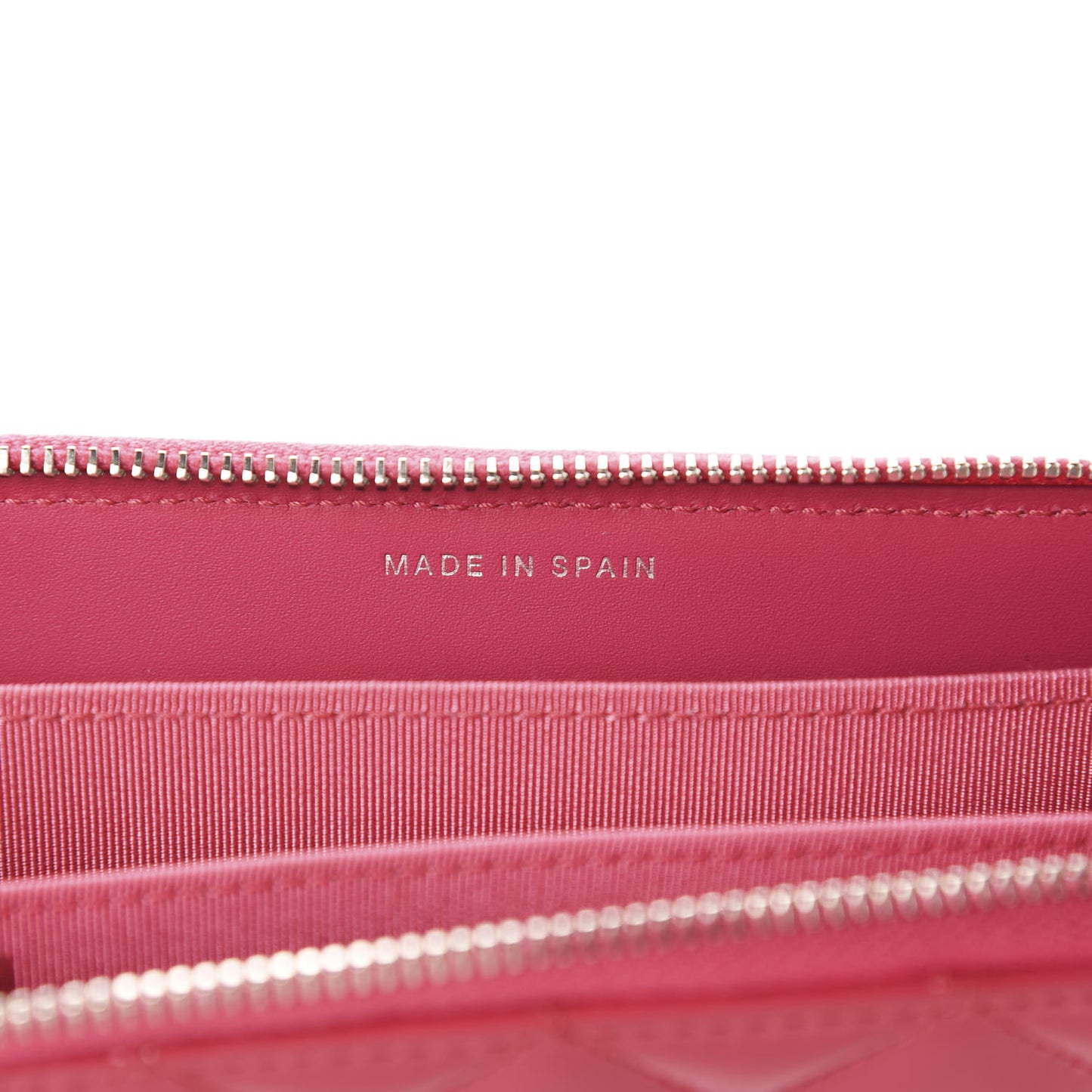 Patent Quilted Small Zip Around Wallet Pink