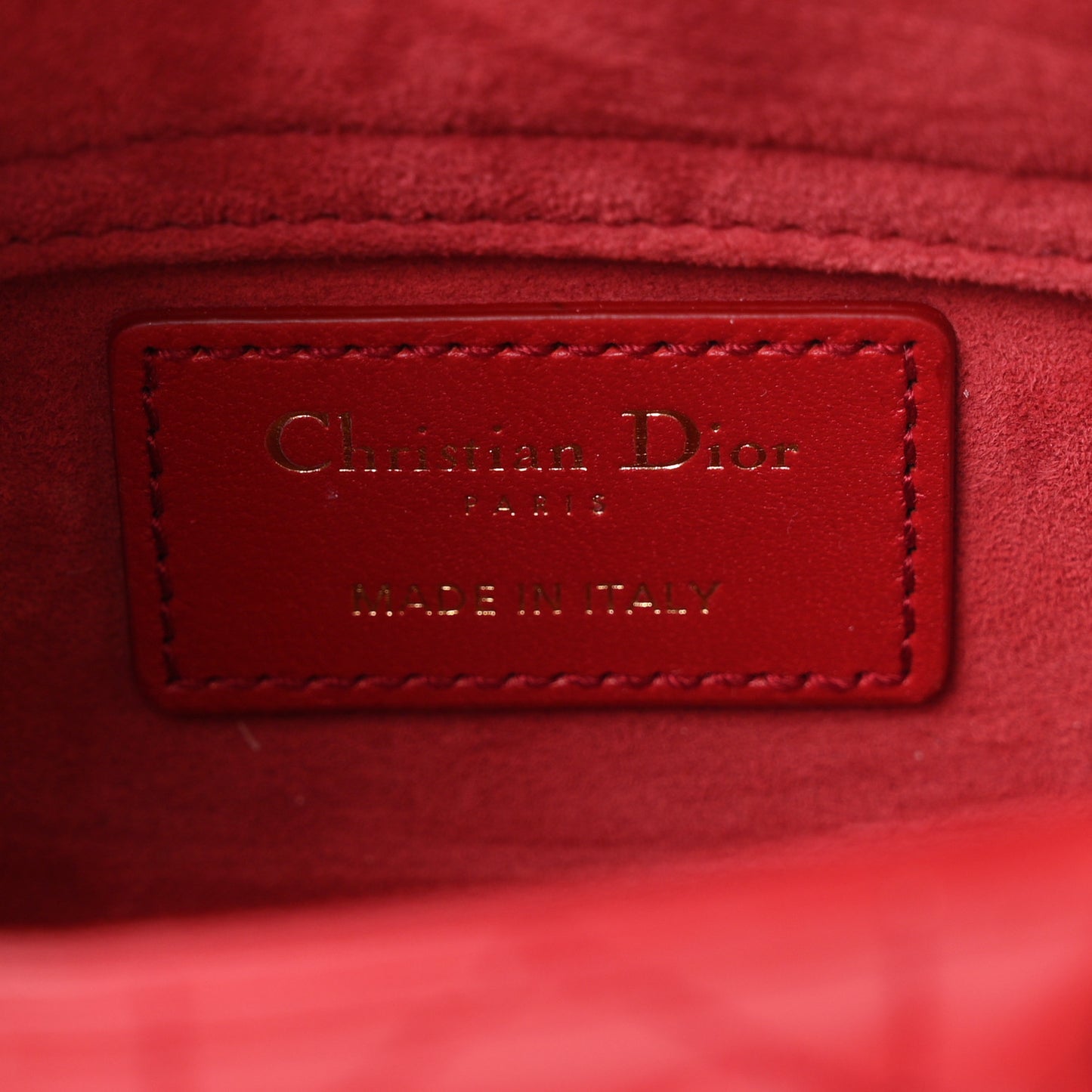 Lambskin Cannage Dioramour Micro Lady D-Joy Red