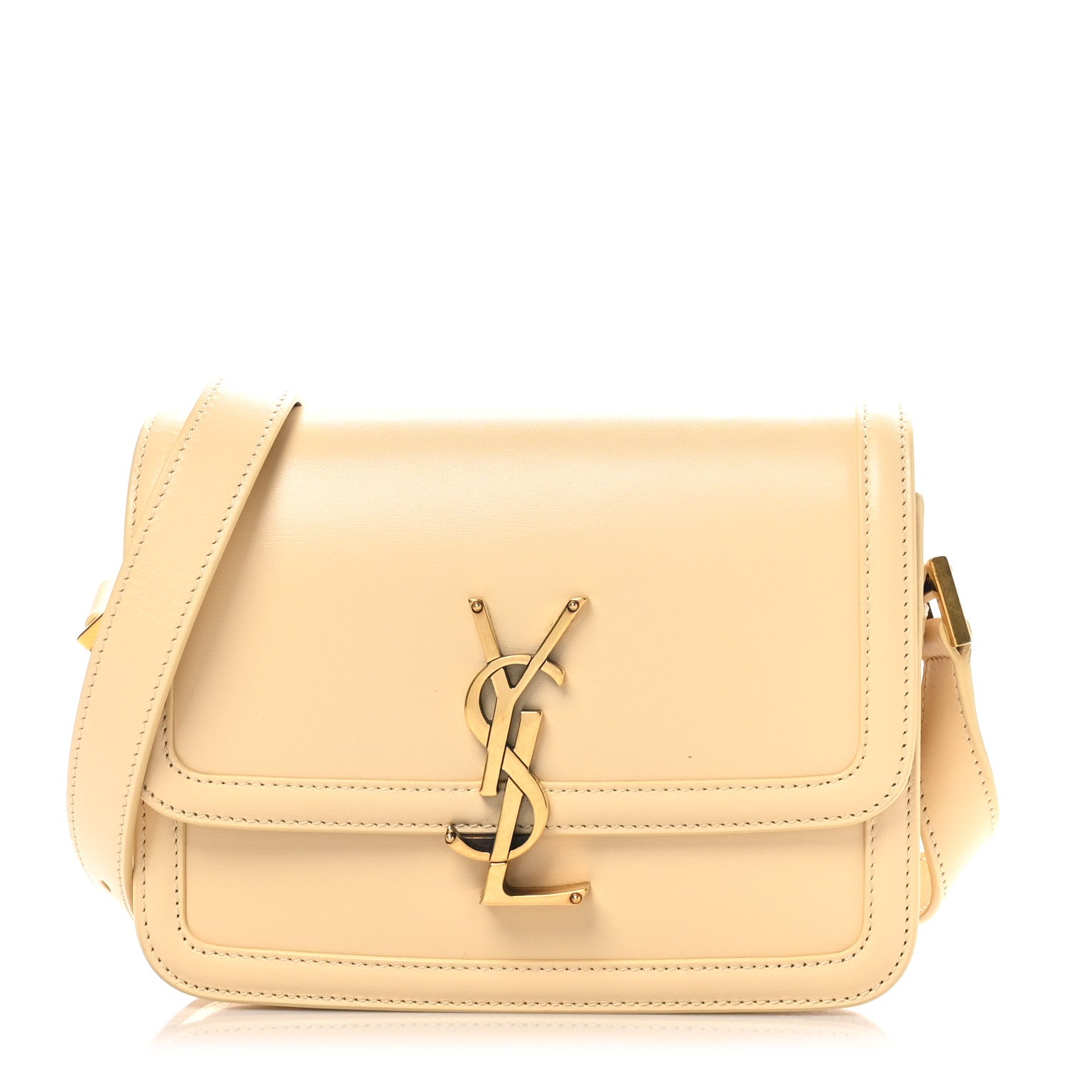 Saint Laurent Smooth Calfskin Small Solferino Satchel Jaune Pale 1 of 10