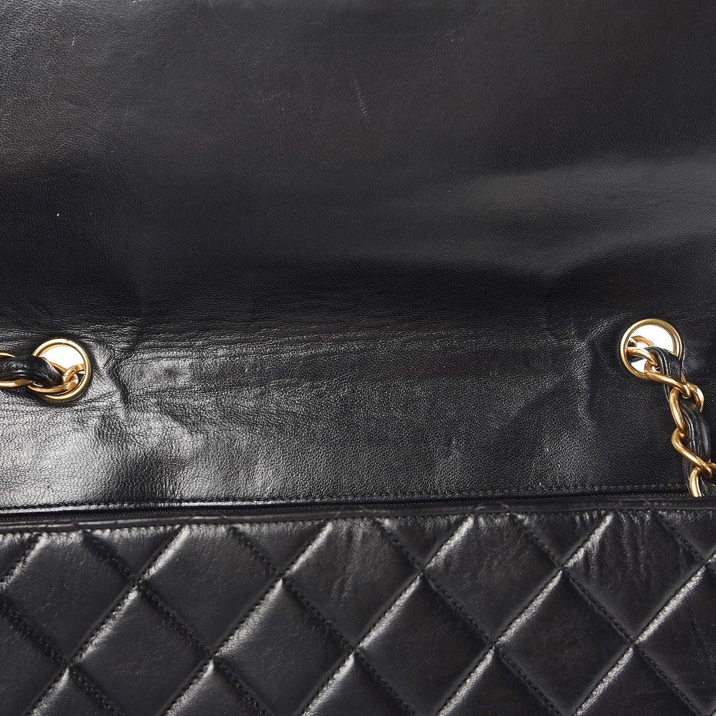 Lambskin Quilted Jumbo Single Flap Black