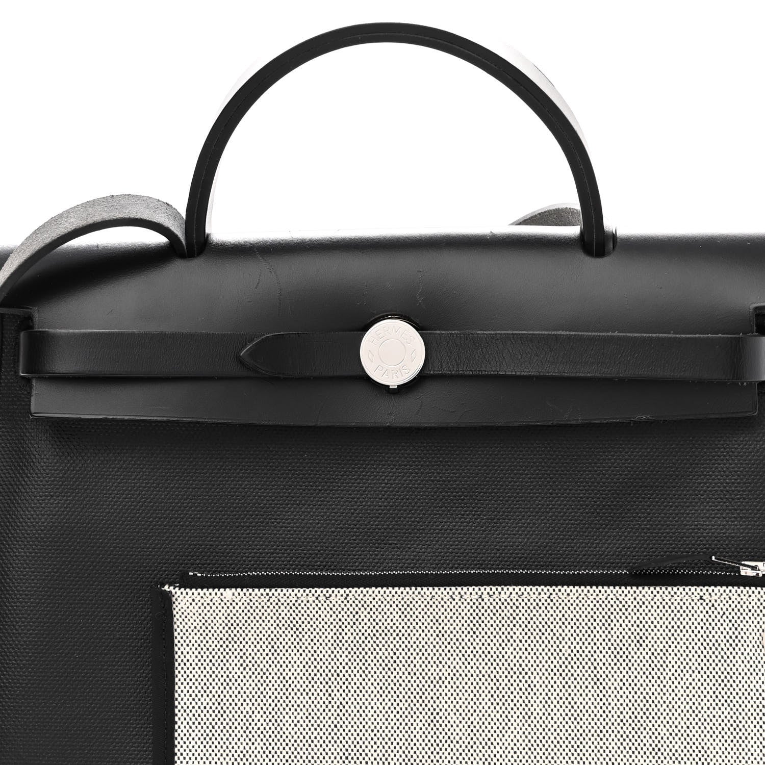 Hermes Toile H Berline Vache Hunter Herbag Zip PM 31 Black Ecru 7 of 11