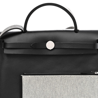 Hermes Toile H Berline Vache Hunter Herbag Zip PM 31 Black Ecru 7 of 11