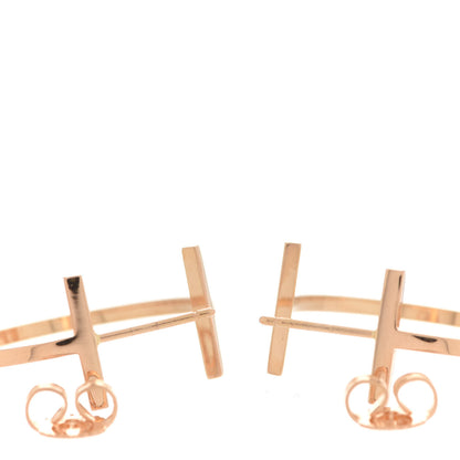 Tiffany 18K Rose Gold Medium T Wire Hoop Earrings 3 of 5