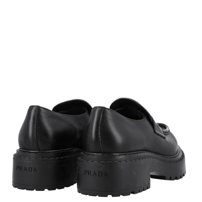 Prada Spazzolato Metal Triangle Logo Mens 35mm Loafers 9 Black 5 of 11