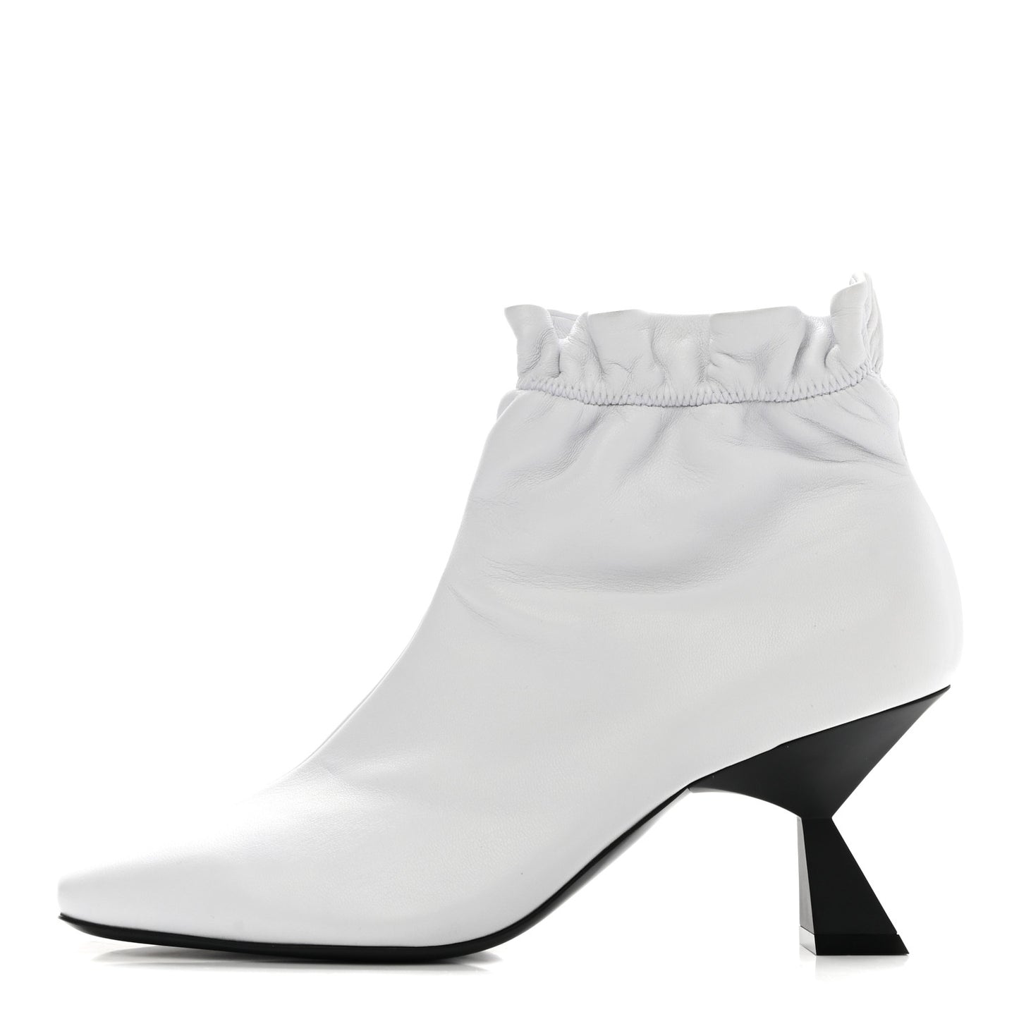 Lambskin Scrunch Bootie 37.5 White