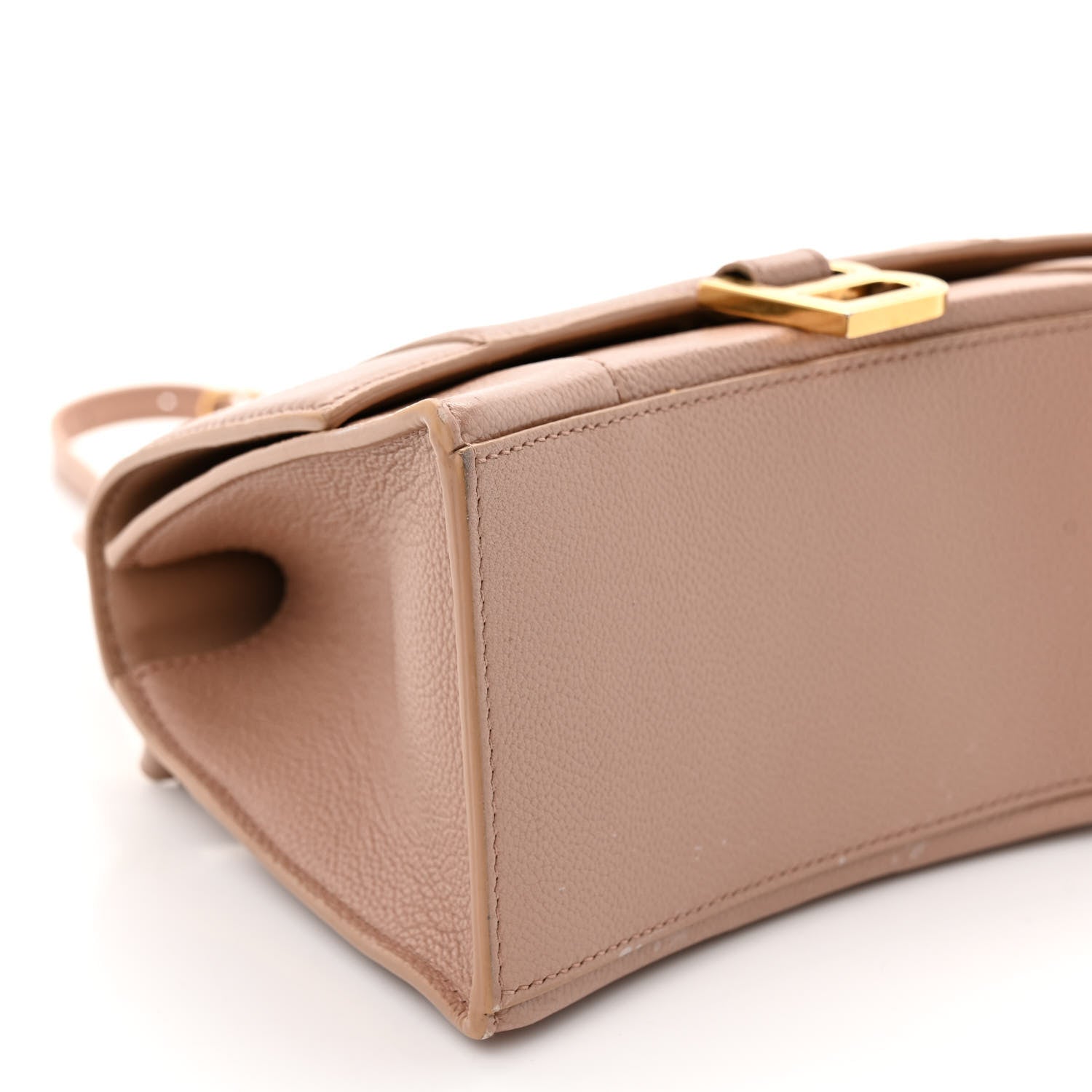Balenciaga Grained Calfskin Small Hourglass Top Handle Bag Nude Beige 8 of 13