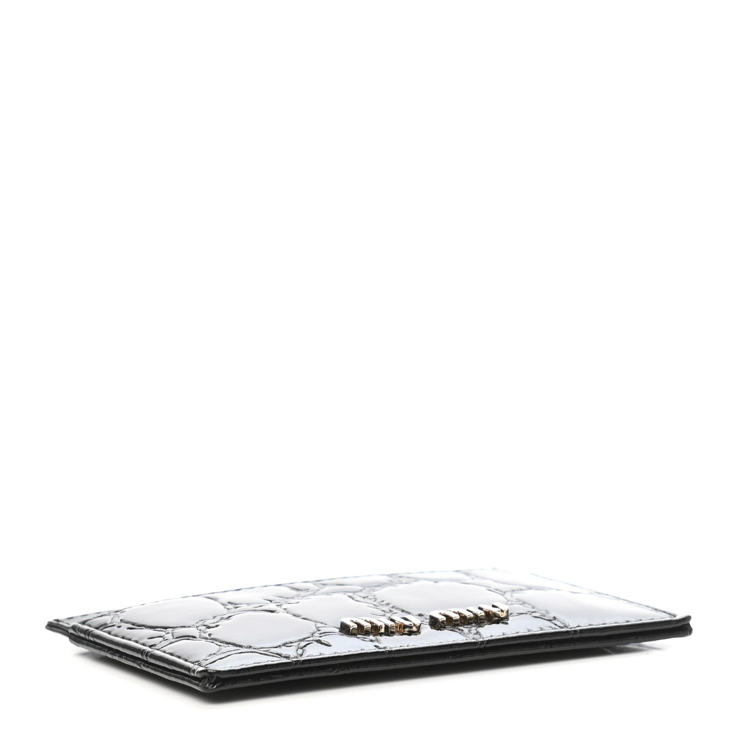 Miu Miu Patent Crocodile Embossed Saint Cocco Card Case Black 4 of 8
