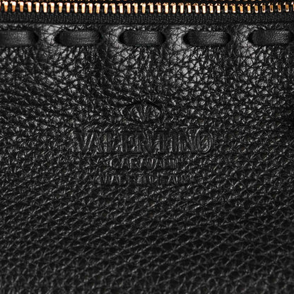 Valentino Garavani Grained Calfskin C-Rockee Fringe Tote Black 7 of 10