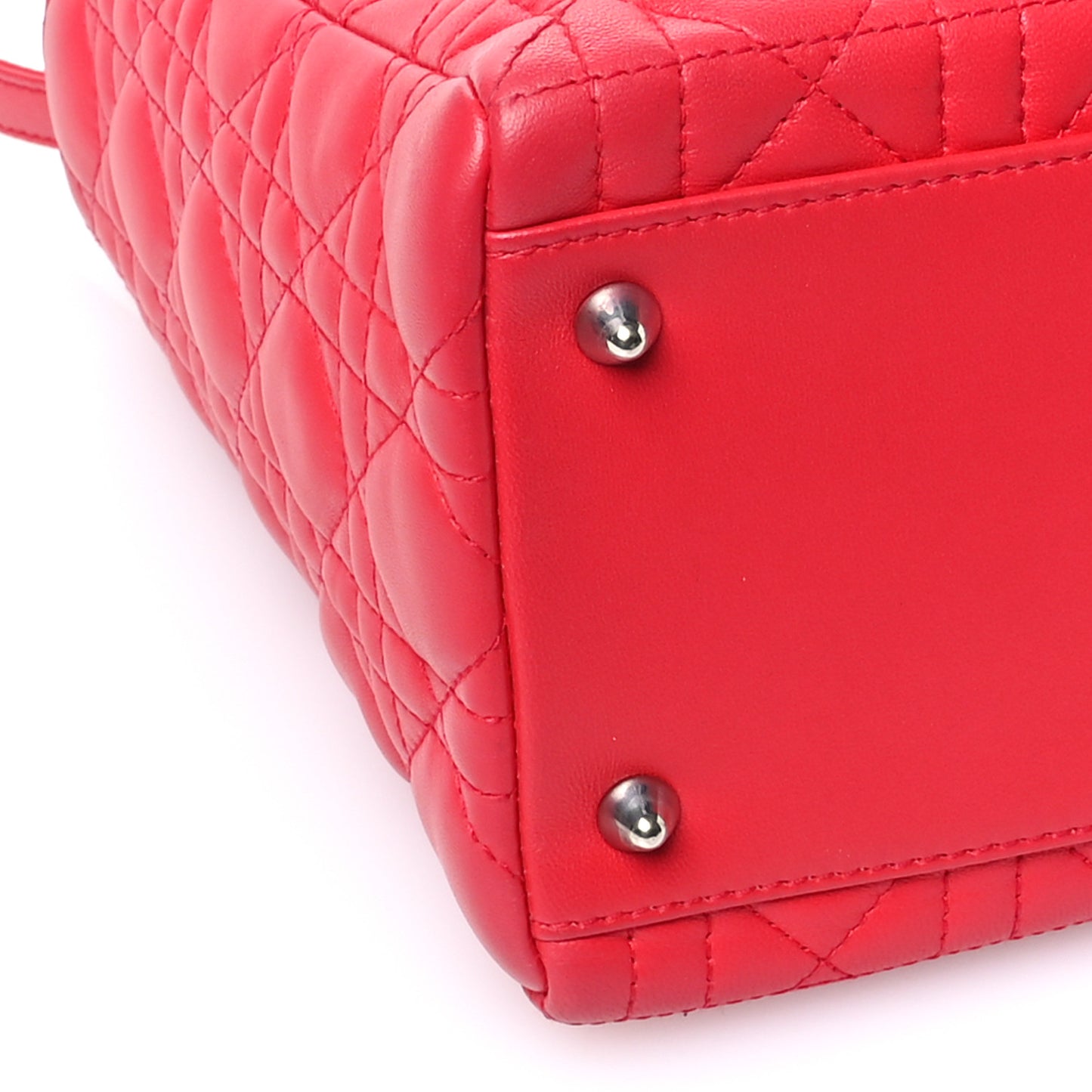 Lambskin Cannage Medium Lady Dior Red