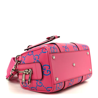 Gucci Calfskin GG Tennis Bi-Color Embossed Mini Duffle Bag Modern Fucsia Modern Blue 4 of 10