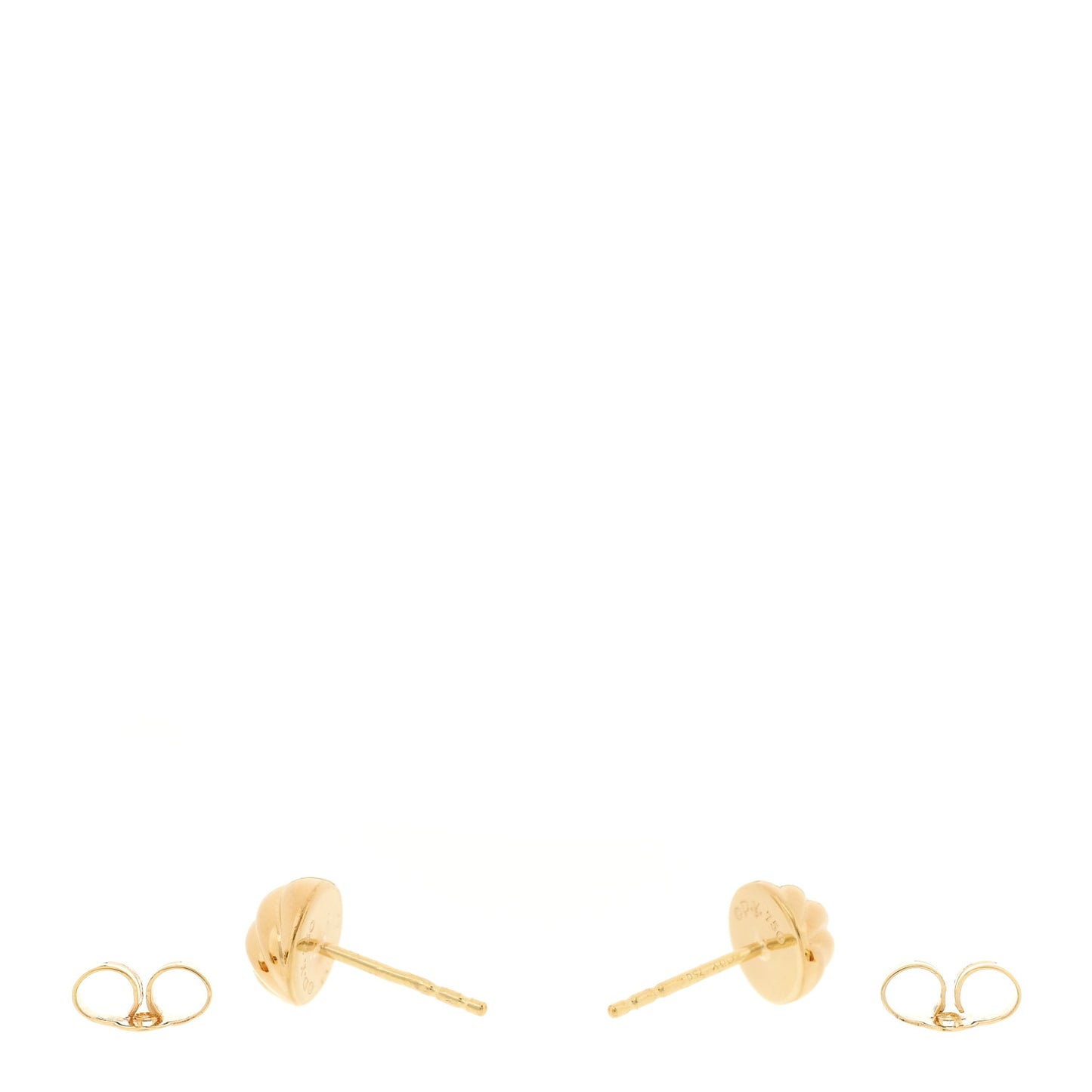 18K Yellow Gold 8mm Sculpted Cable Earrings
