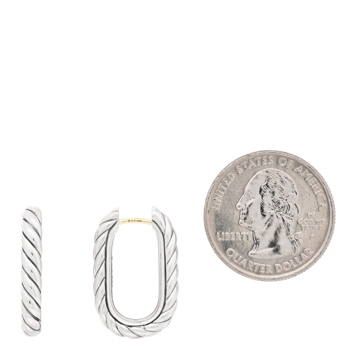 David Yurman Sterling Silver DY Madison Hoop Earrings 2 of 4