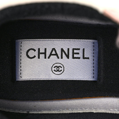 Chanel Nylon Lambskin Suede Calfskin CC Sneakers 40 Pink White Black 7 of 9