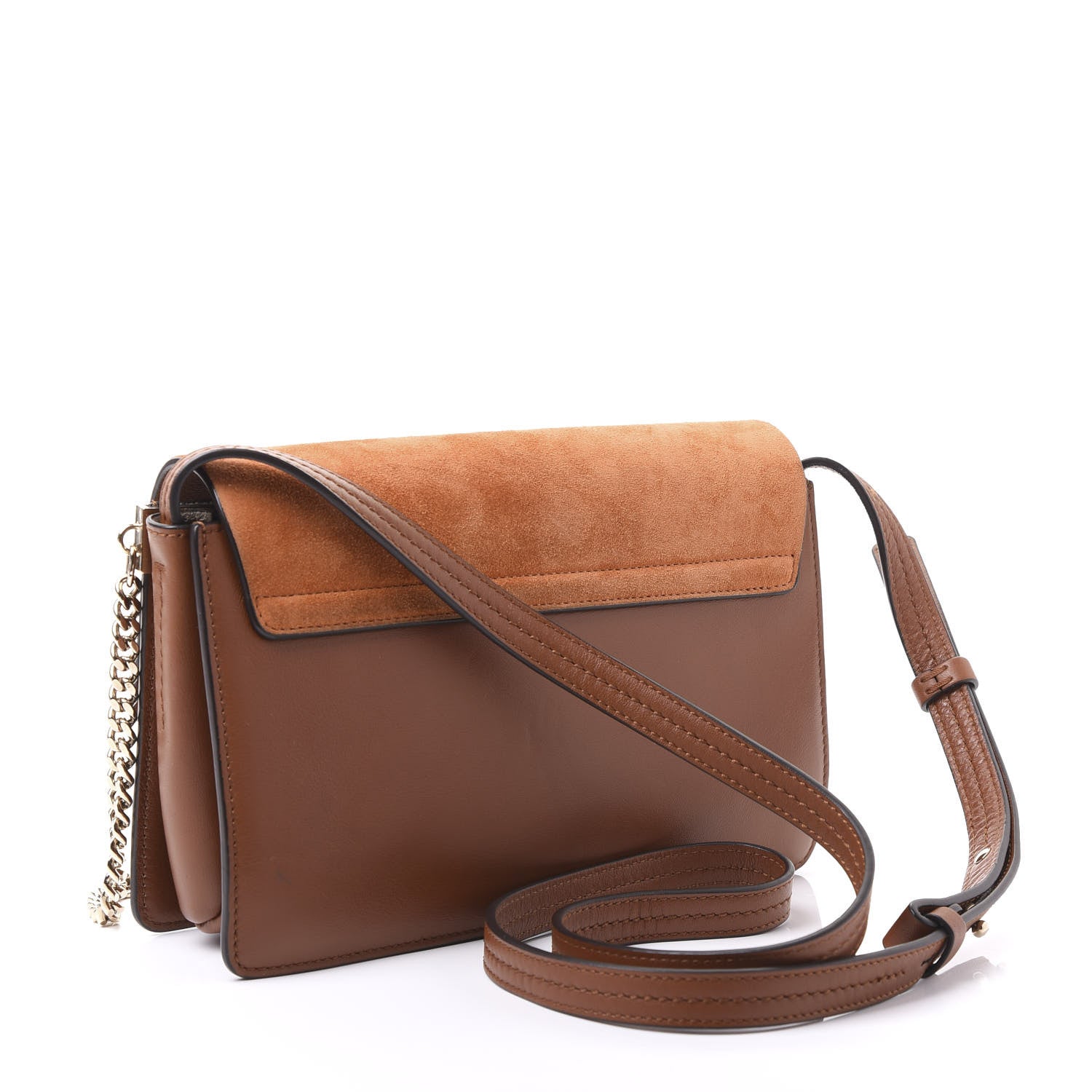 Chloe Suede Calfskin Small Faye Shoulder Bag Tobacco 2 of 8