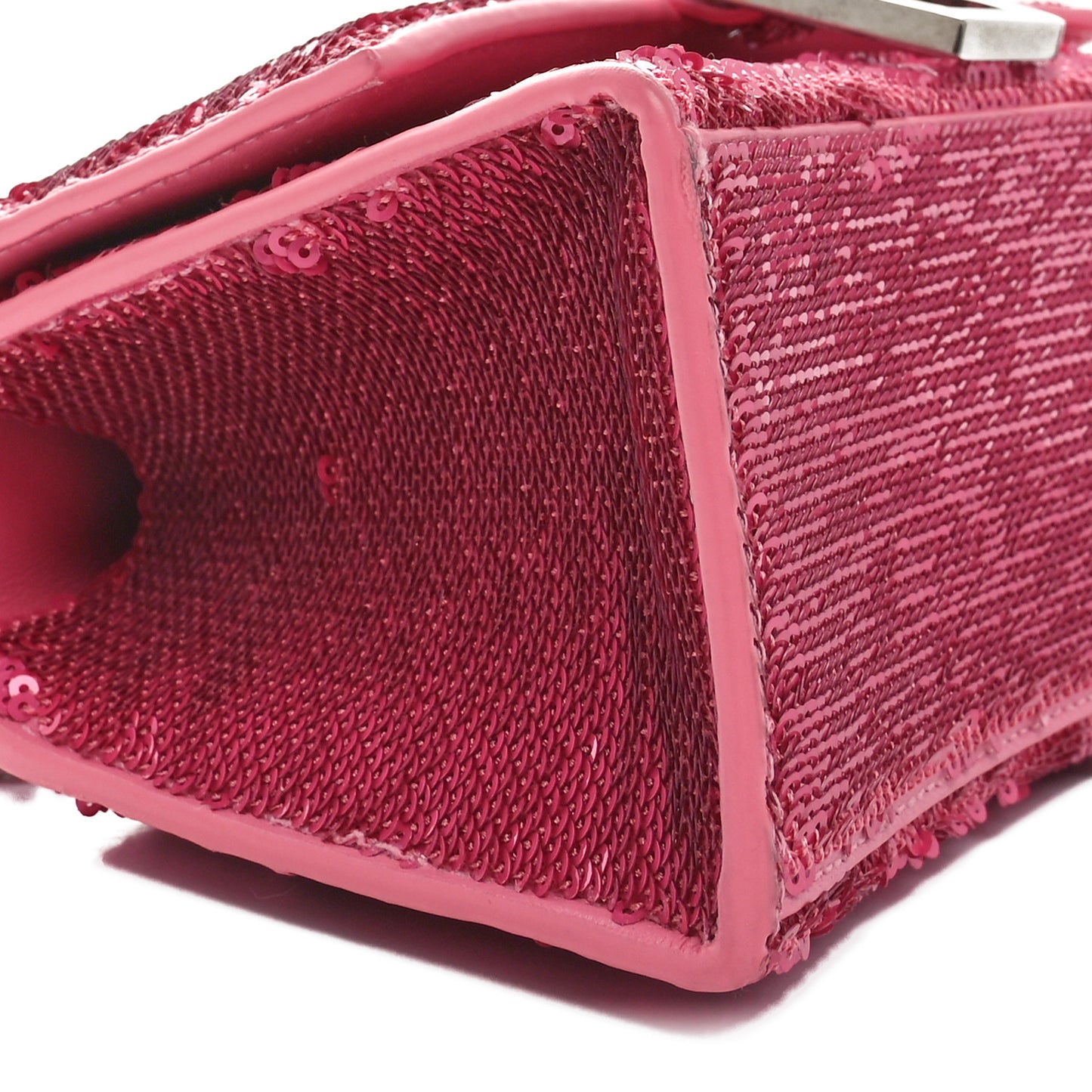 Sequin Hourglass Top Handle Bag XS Pink