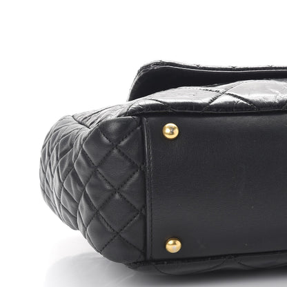 Chanel Glazed Crinkled Calfskin Medium East West Flap Black 8 of 10