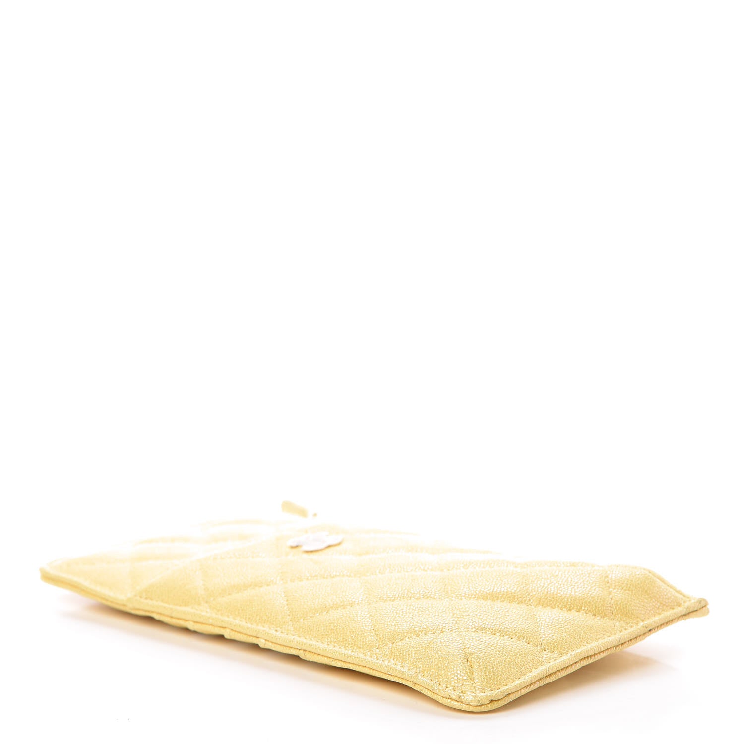Chanel Iridescent Caviar Quilted Classic Flat Wallet Pouch Yellow 4 of 8