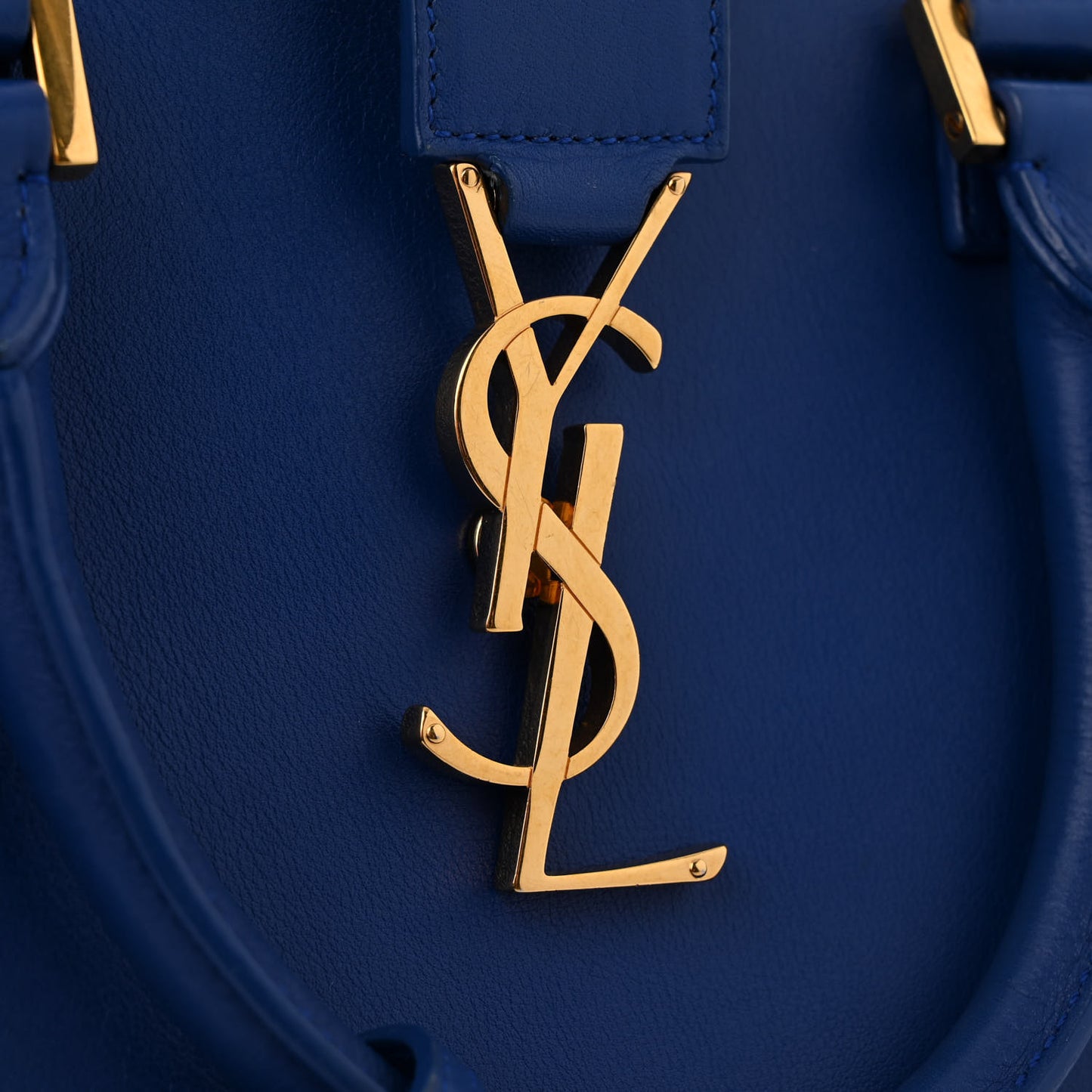 Calfskin Small Monogram Cabas Blue Majorelle