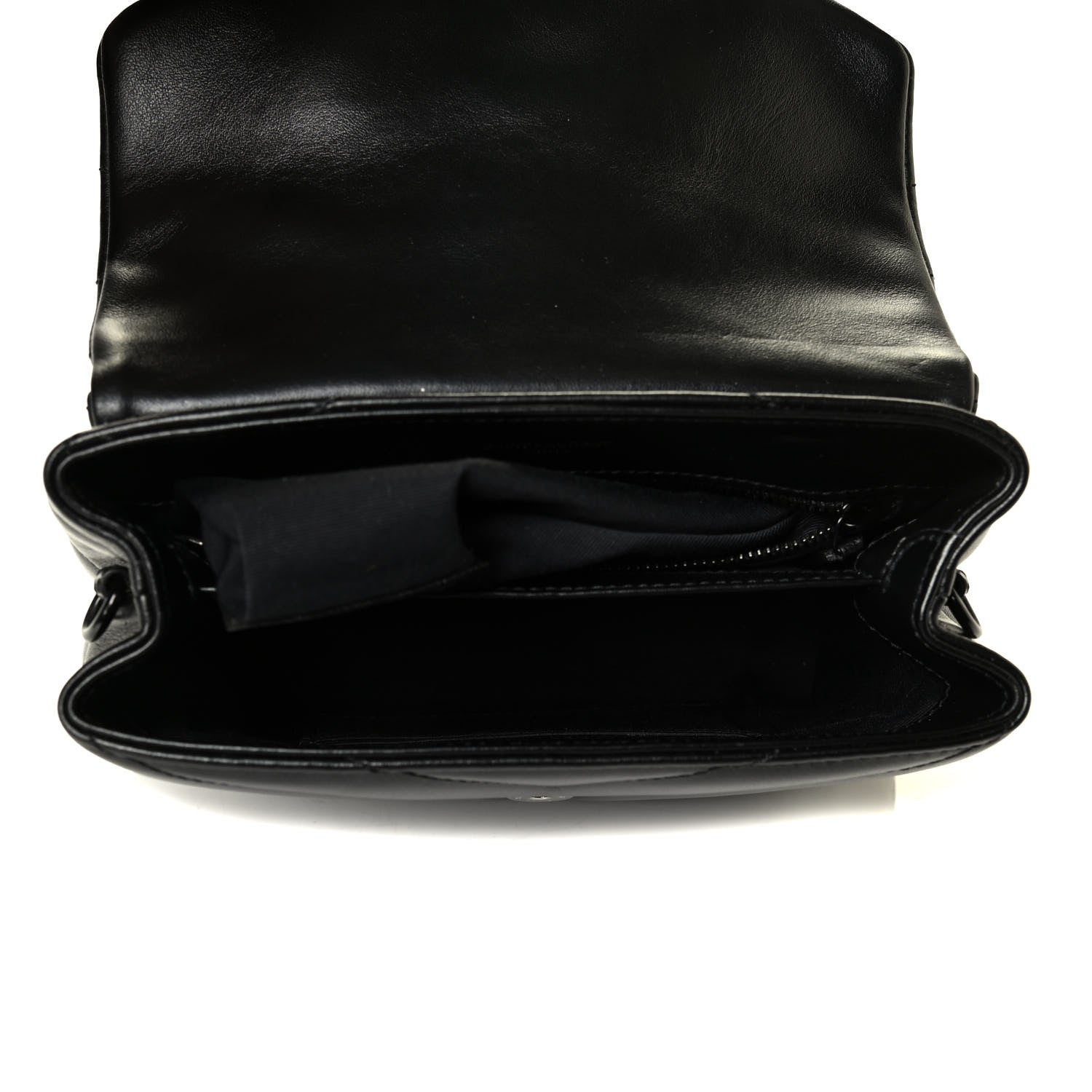 Saint Laurent Calfskin Y Quilted Monogram Toy Loulou Crossbody Bag Black 4 of 7