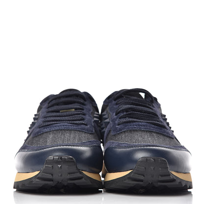 Valentino Garavani Denim Calfskin Suede Rockstud Sneakers 37 Deep Denim 2 of 8