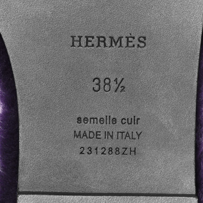 Hermes Woolskin Oran Sandals 38.5 Violet Fonce 8 of 8