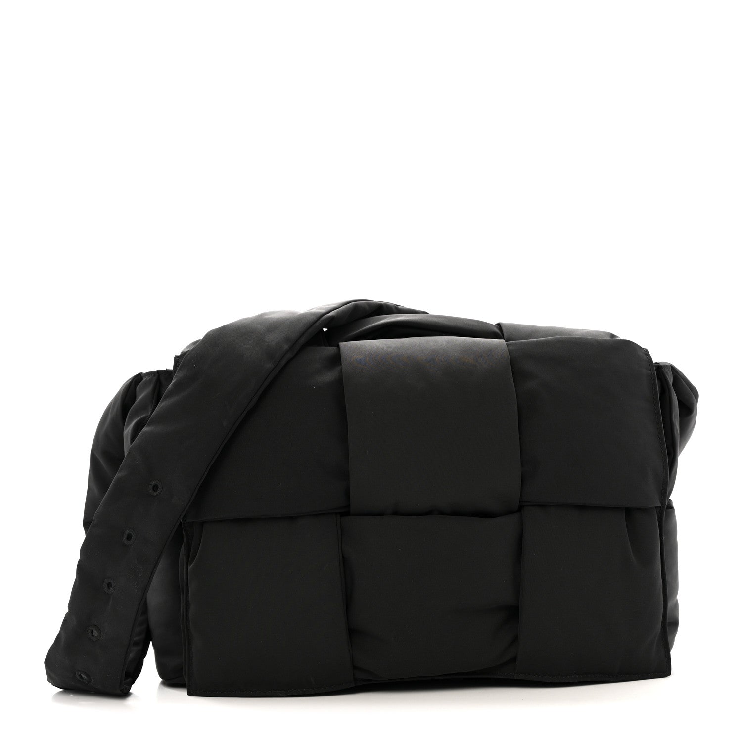 Bottega Veneta Nylon Intrecciato Padded Tech Maxi Cassette Bag Black 1 of 14