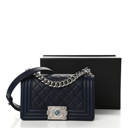 Chanel Lambskin Quilted Small Boy Flap Navy 11 of 11