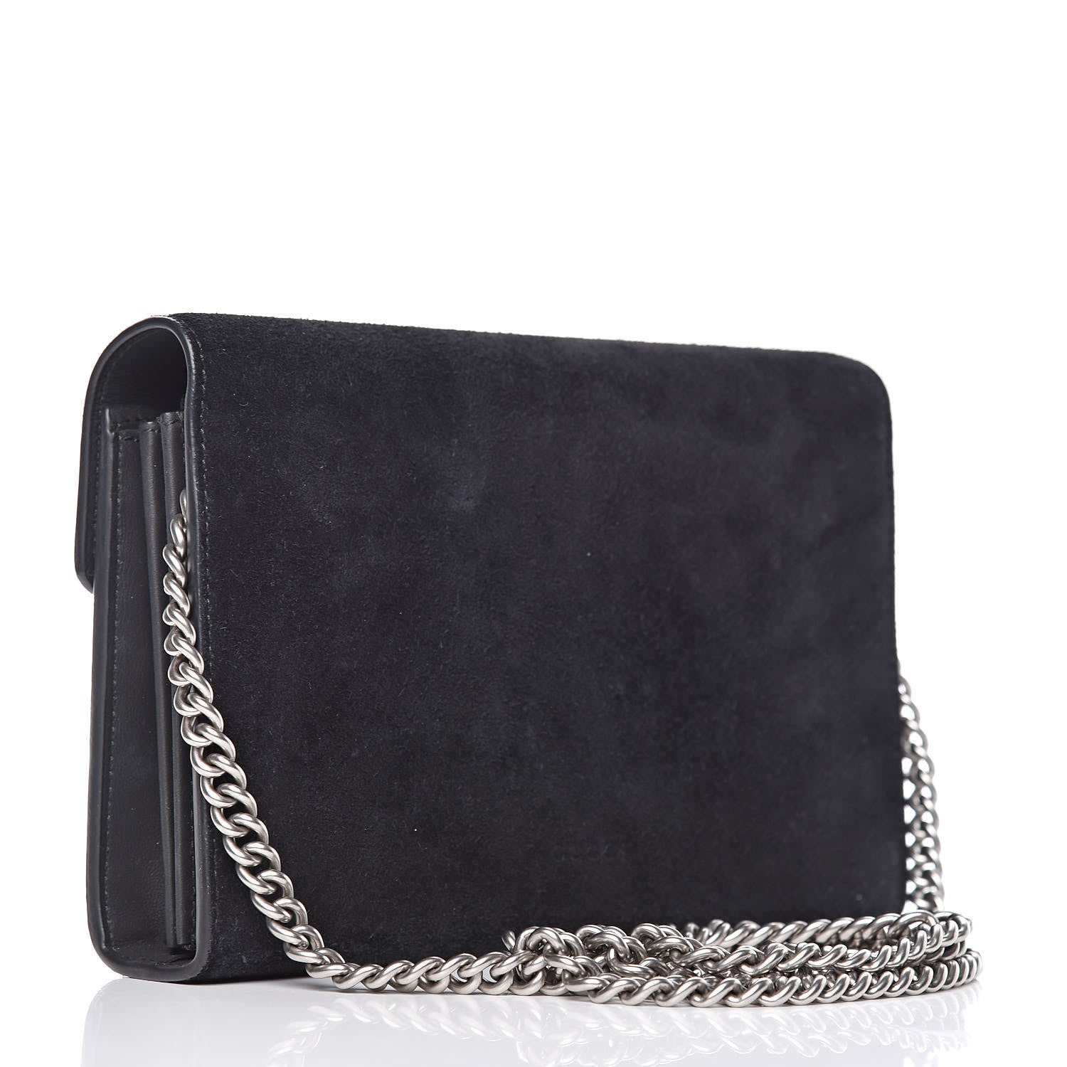 Gucci Suede Mini Dionysus Chain Wallet Black 3 of 10