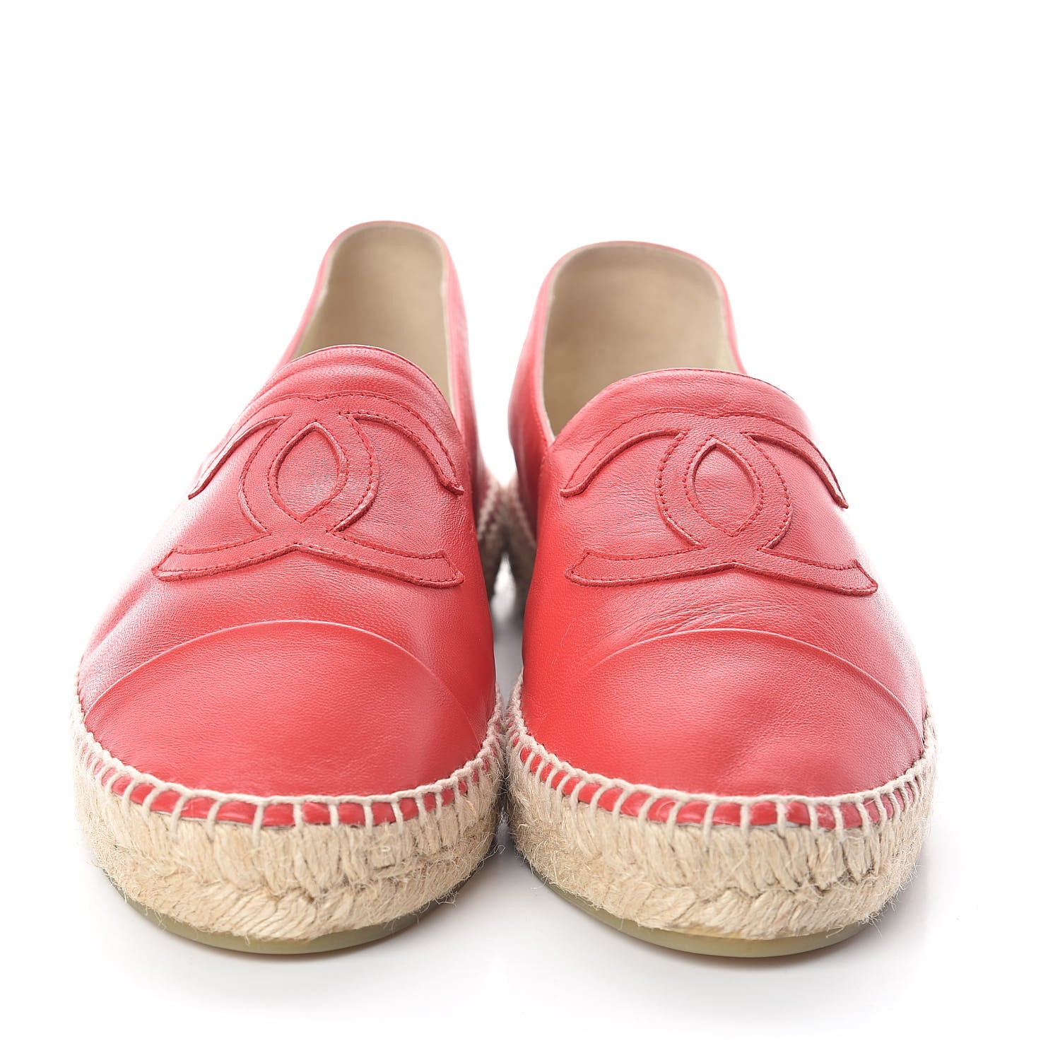 Chanel Lambskin CC Espadrilles 39 Red 2 of 8