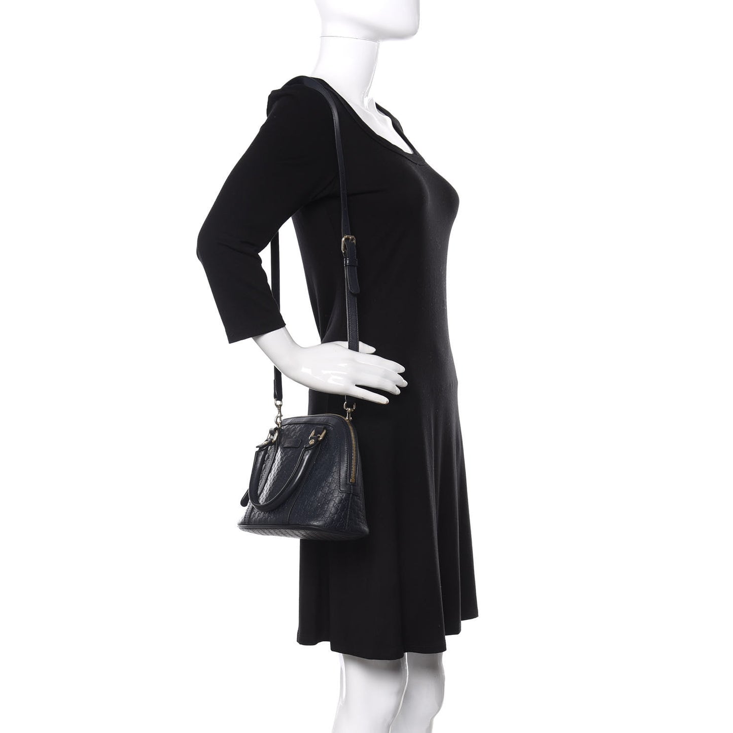 Soft Microguccissima Mini Dome Bag Blue