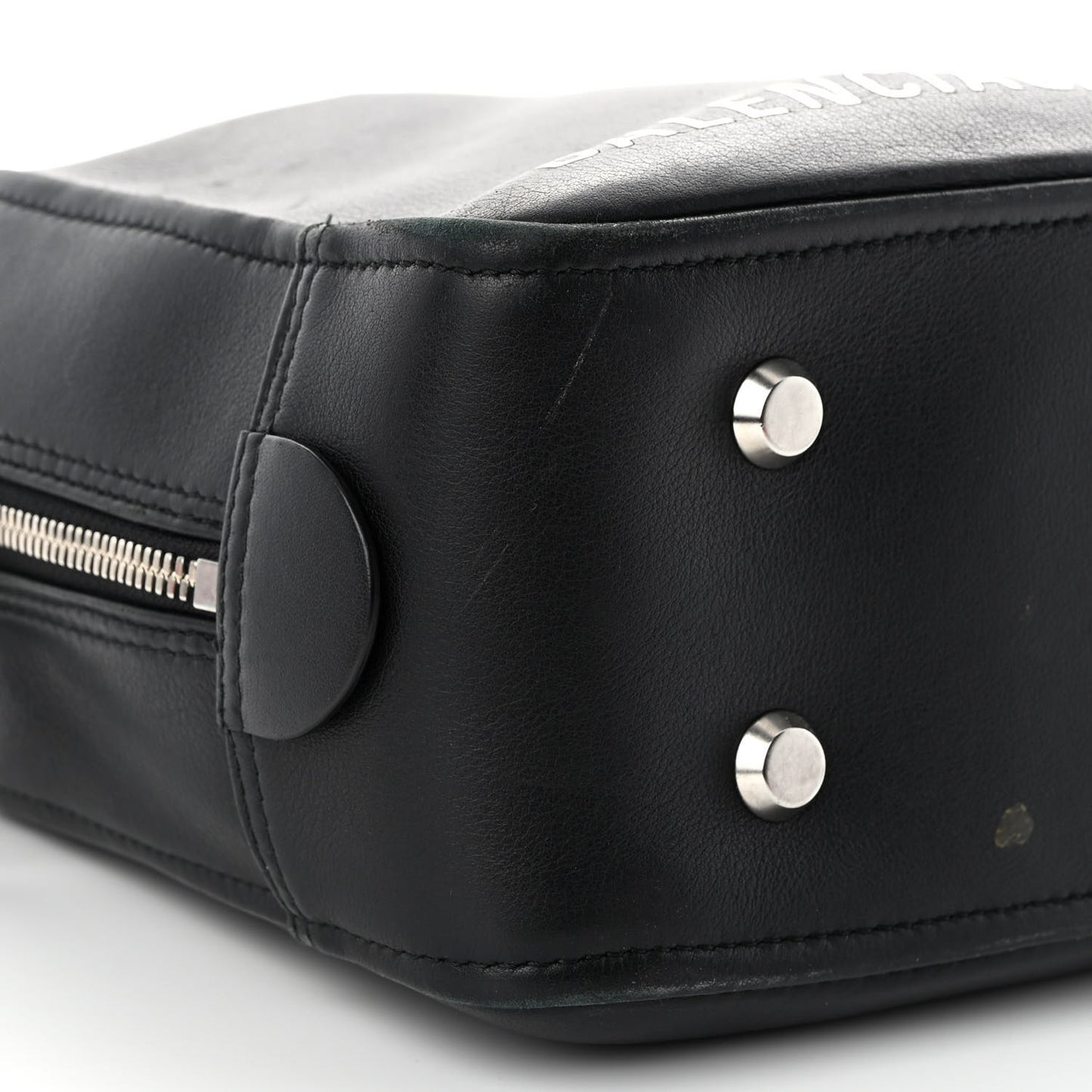 Shiny Day Calfskin XS Triangle Square Bag Black