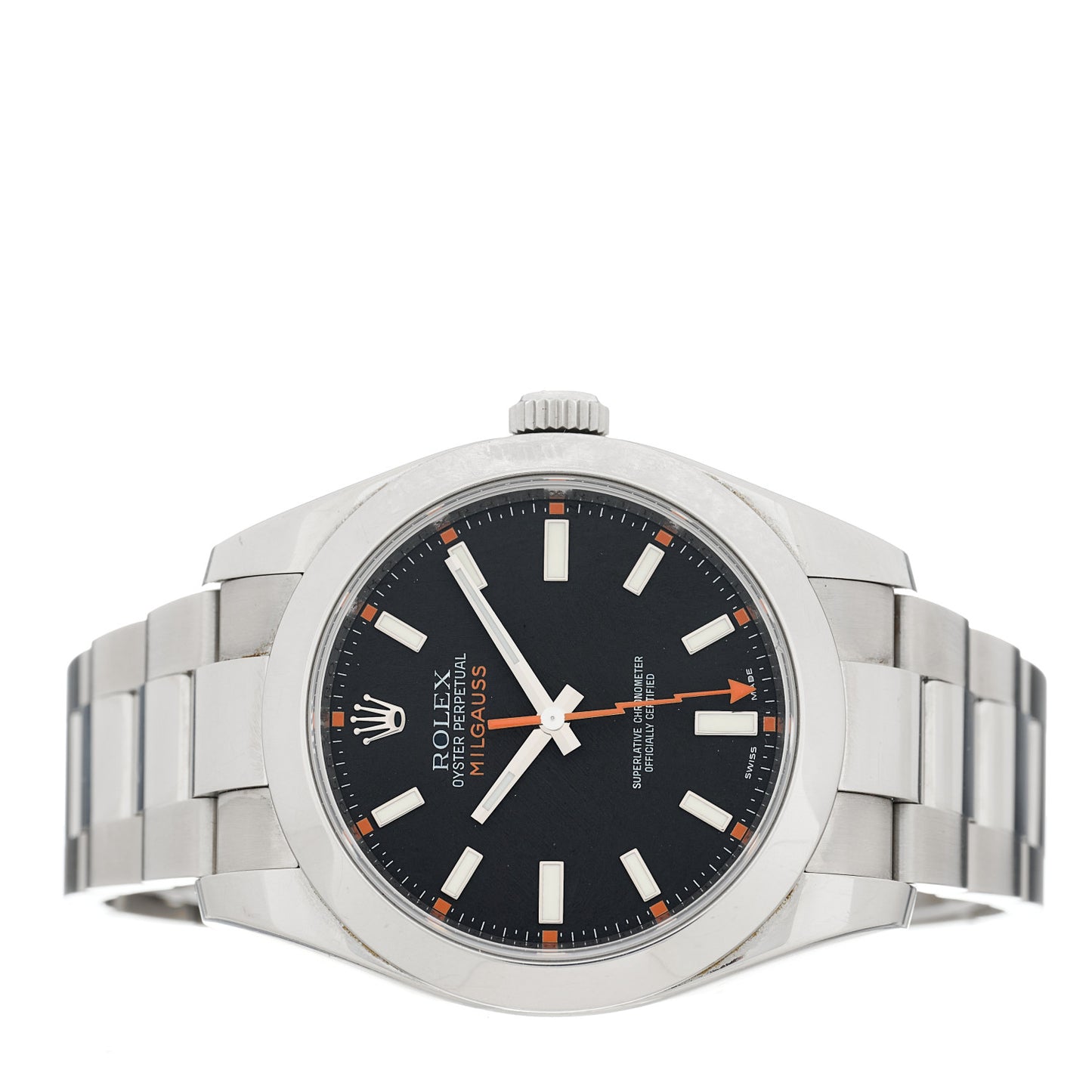 Stainless Steel 40mm Oyster Perpetual Milgauss Watch Bright Black 116400