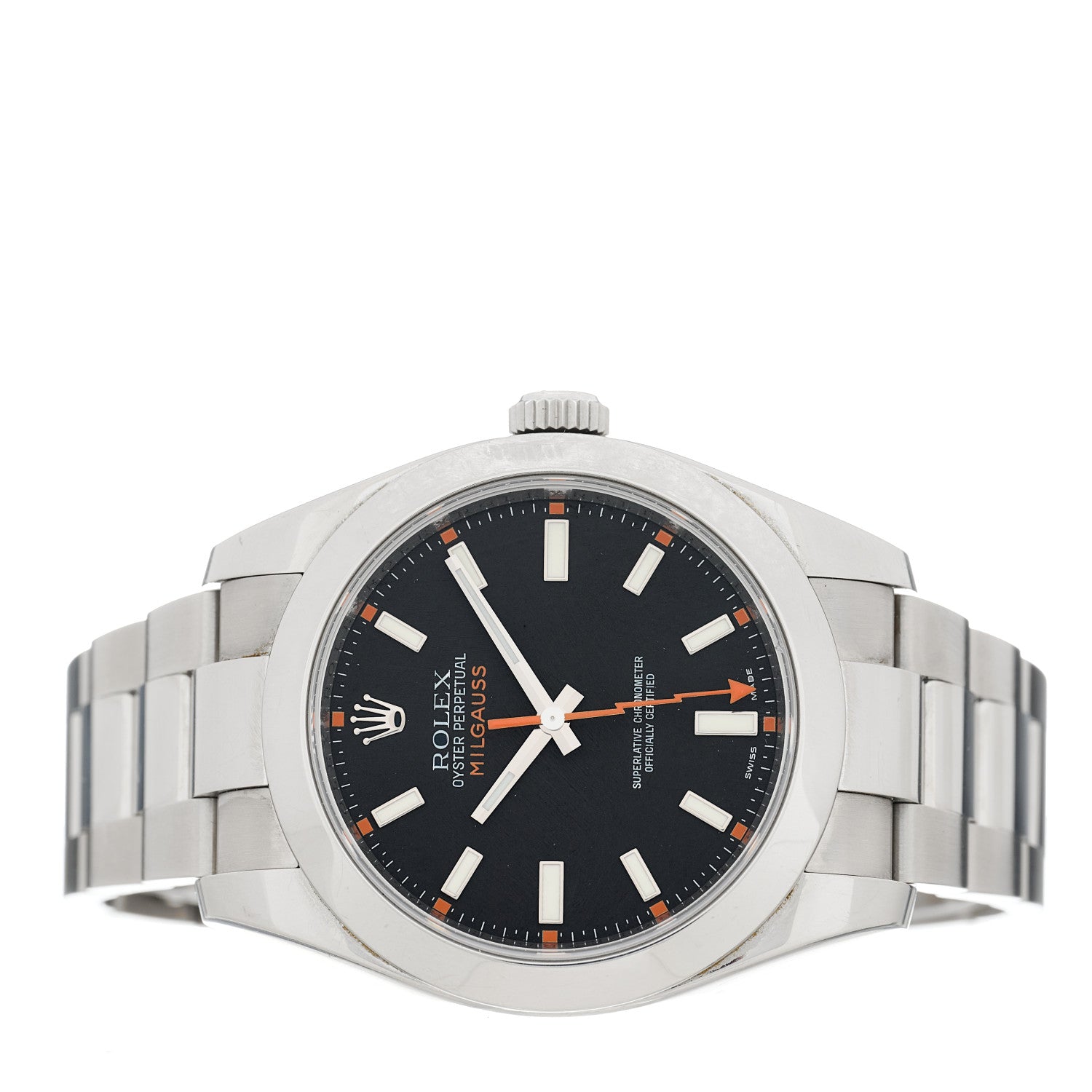 Rolex Stainless Steel 40mm Oyster Perpetual Milgauss Watch Bright Black 116400 2 of 4