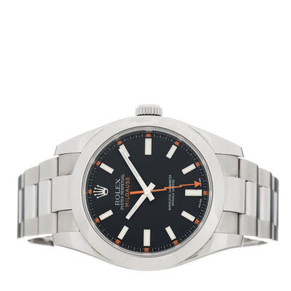 Rolex Stainless Steel 40mm Oyster Perpetual Milgauss Watch Bright Black 116400 2 of 4