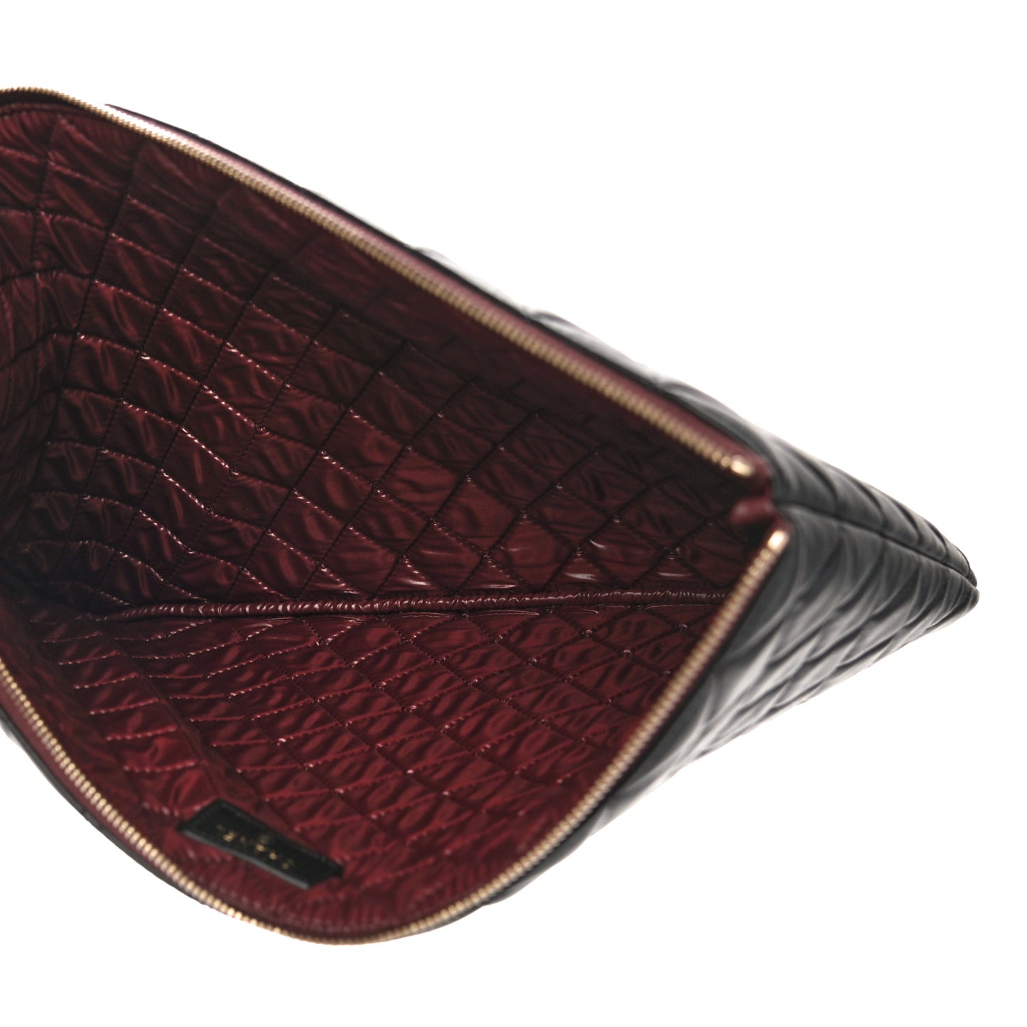 Lambskin Quilted Large Cosmetic Case Black