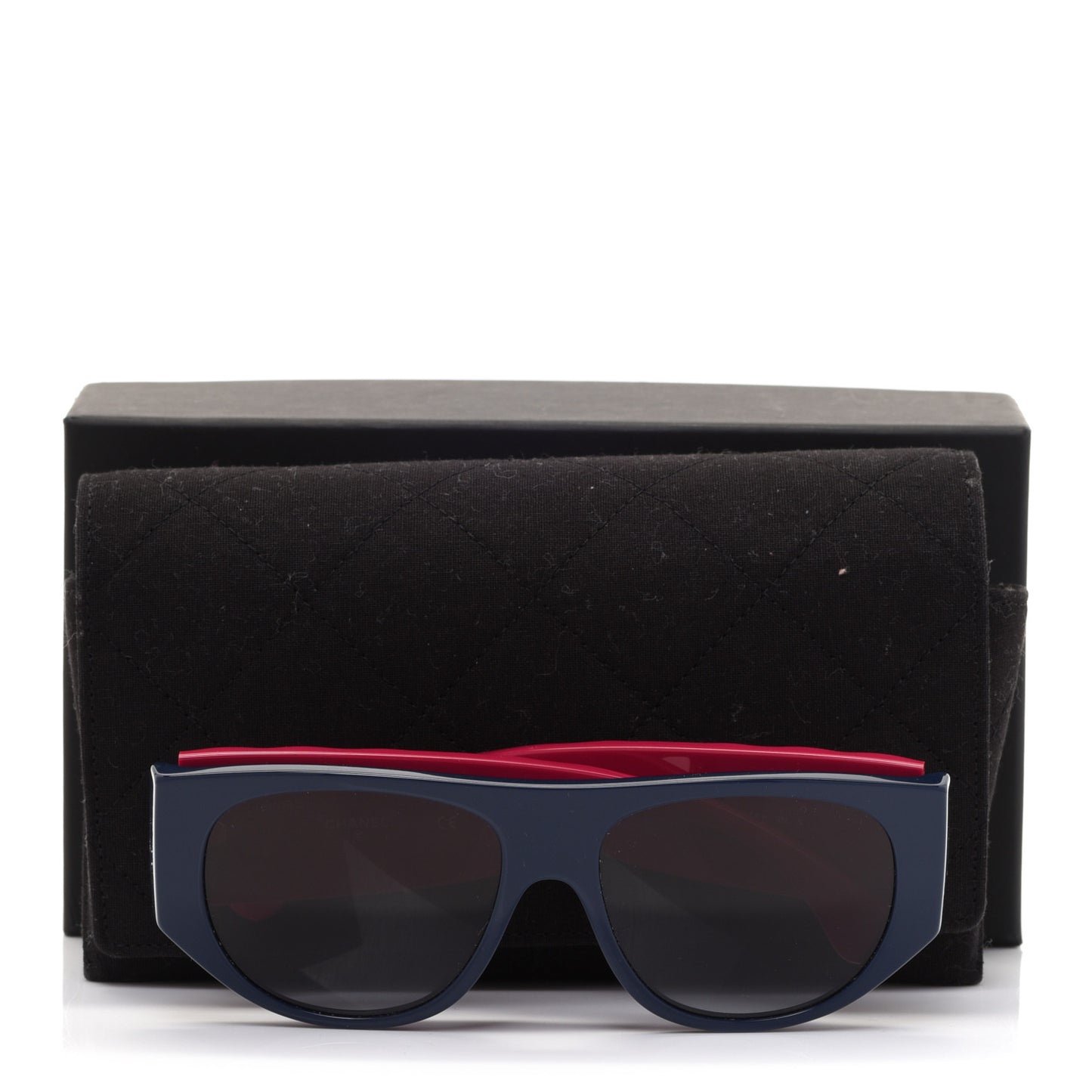 Acetate Quilted CC Pilot Sunglasses 71465 Blue Red