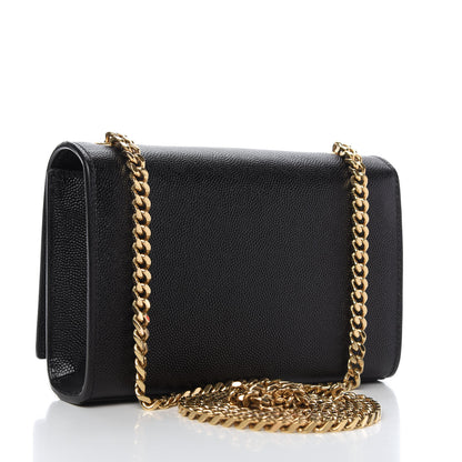 Saint Laurent Grain De Poudre Small Monogram Kate Satchel Black 3 of 9