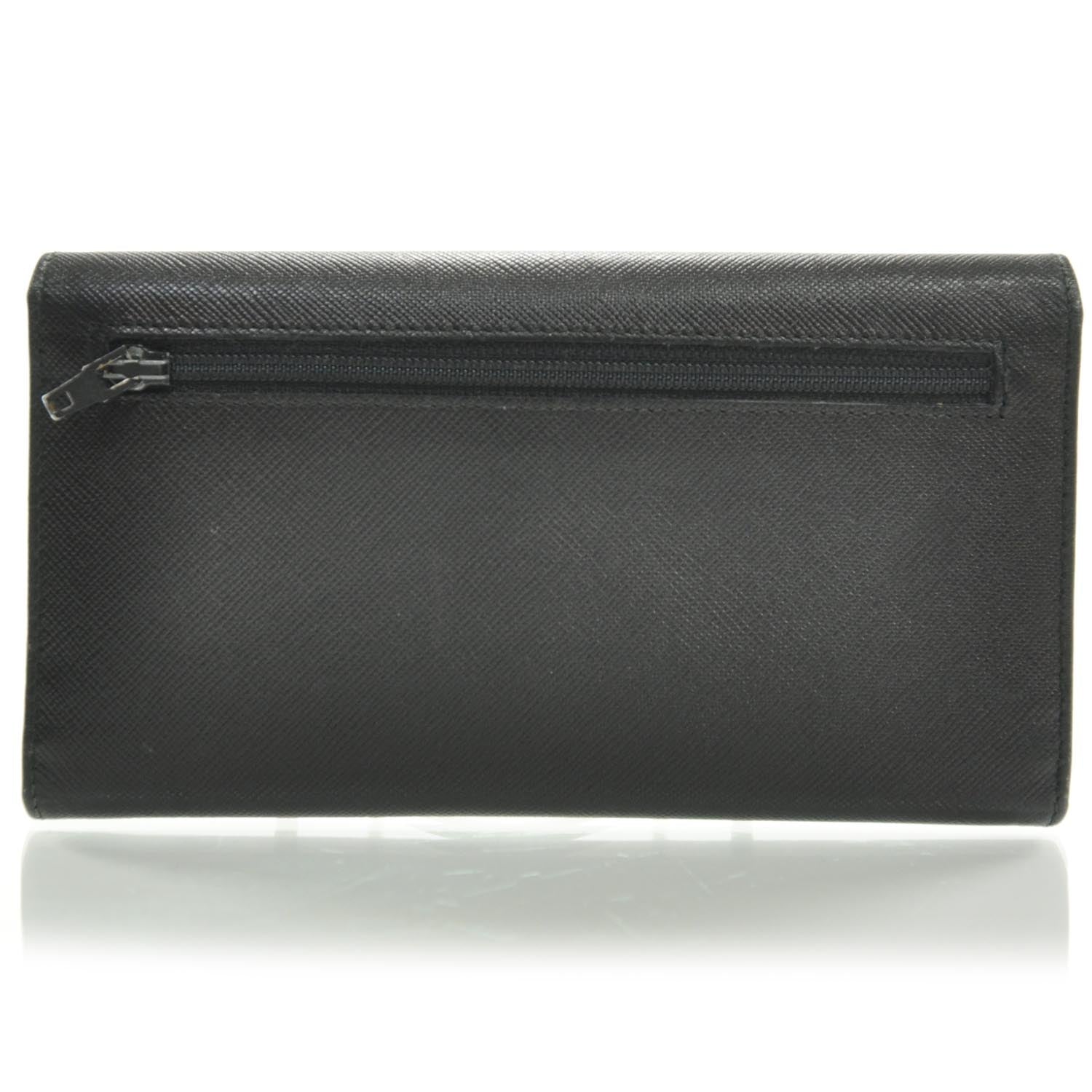 Prada Saffiano Continental Wallet Nero Black 2 of 8