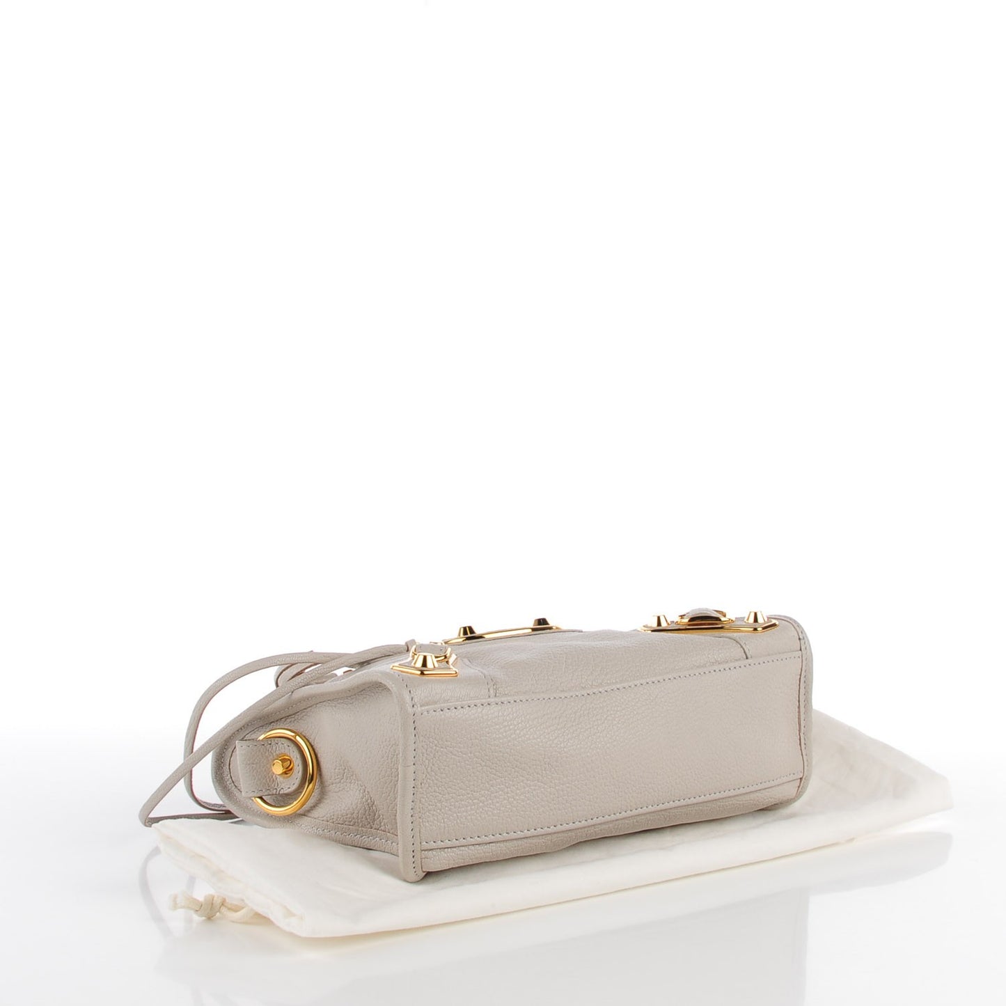 Chevre Gold Metallic Edge Hardware Mini City Gris Clair Gris Perle