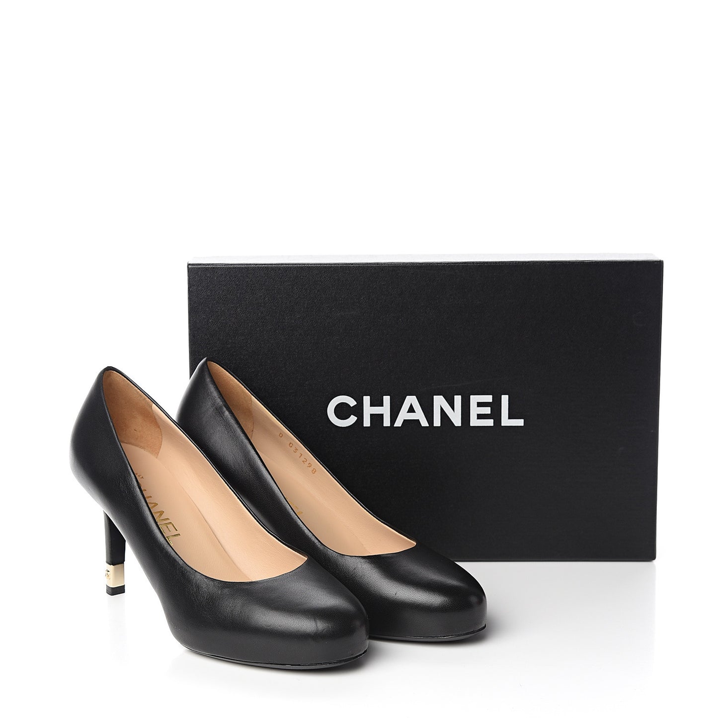 Lambskin CC Pumps 35 Black
