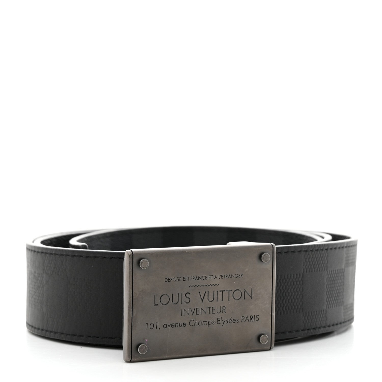 Louis Vuitton Damier Graphite 35mm LV Inventeur Reversible Belt 1 of 7