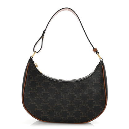 Celine Triomphe Canvas Calfskin Ava Shoulder Bag Tan 1 of 12