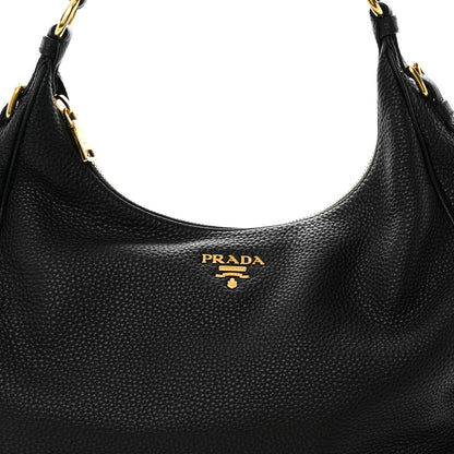 Prada Vitello Daino Hobo Black 7 of 9