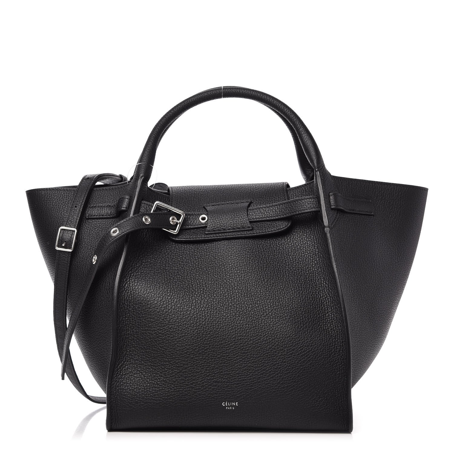 Celine Supple Grained Calfskin Small Long Strap Big Bag Black 1 of 9