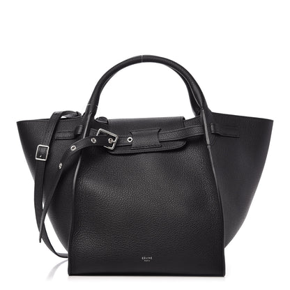 Celine Supple Grained Calfskin Small Long Strap Big Bag Black 1 of 9