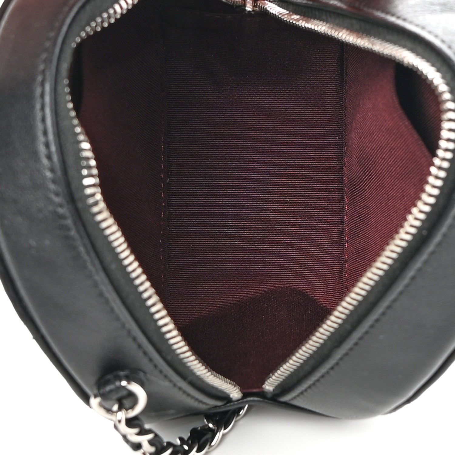 Chanel Lambskin Quilted Round Clutch With Chain Black 5 of 11